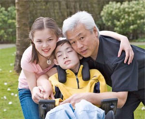 Eric Wong en famille, avec sa fille Leilan et son fils Gabriel