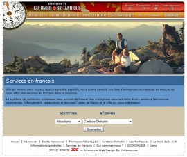 Site touristique de la Société du développement économique de la  Colombie-Britannique à tourisme-cb.com.