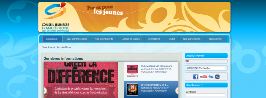 Site internet du Conseil jeunesse francophone de la C.-B.