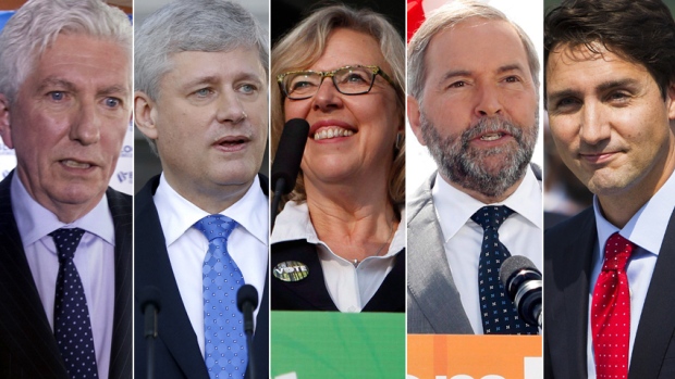 Les candidats aux élections fédérales 2015. | Photo par CBC/Reuters